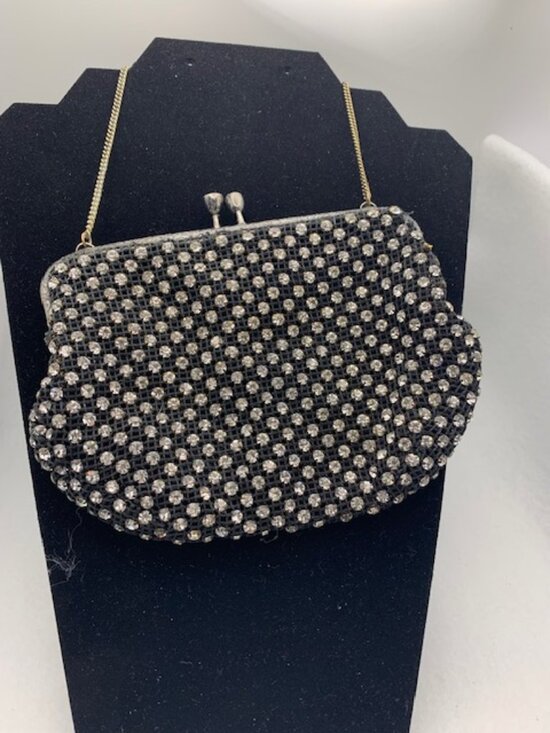 Handbags - Vintage 60's evening bag with sterling silver frame